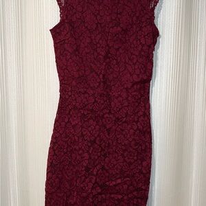H&M Burgundy Lace Midi Dress